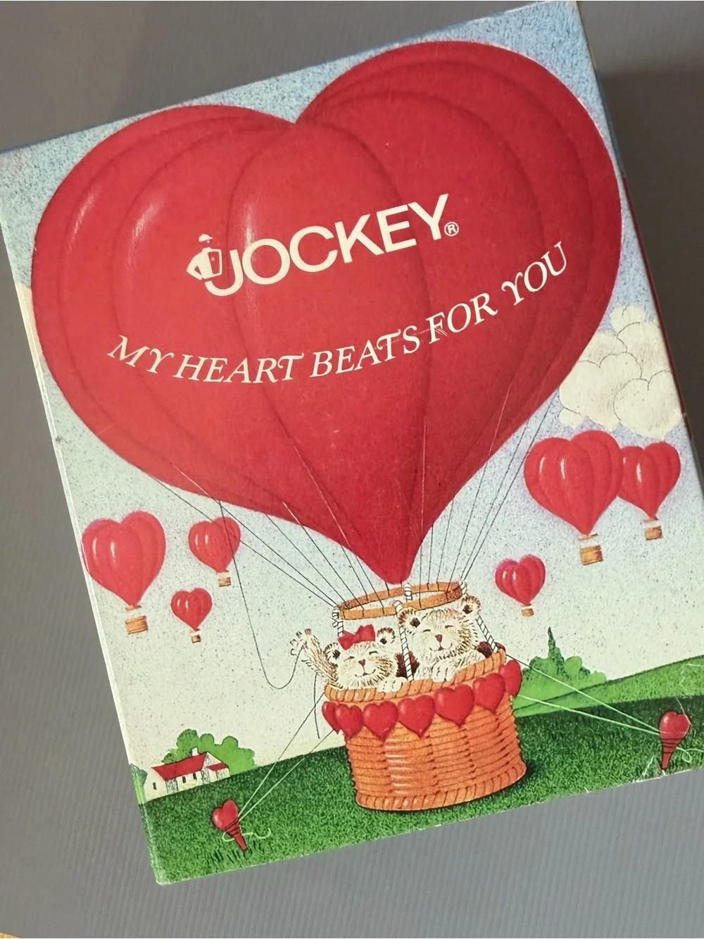 Vintage Jockey Hearts Hot Air Balloon Briefs size 34 New 1985 Made in USA - Picture 2 of 9